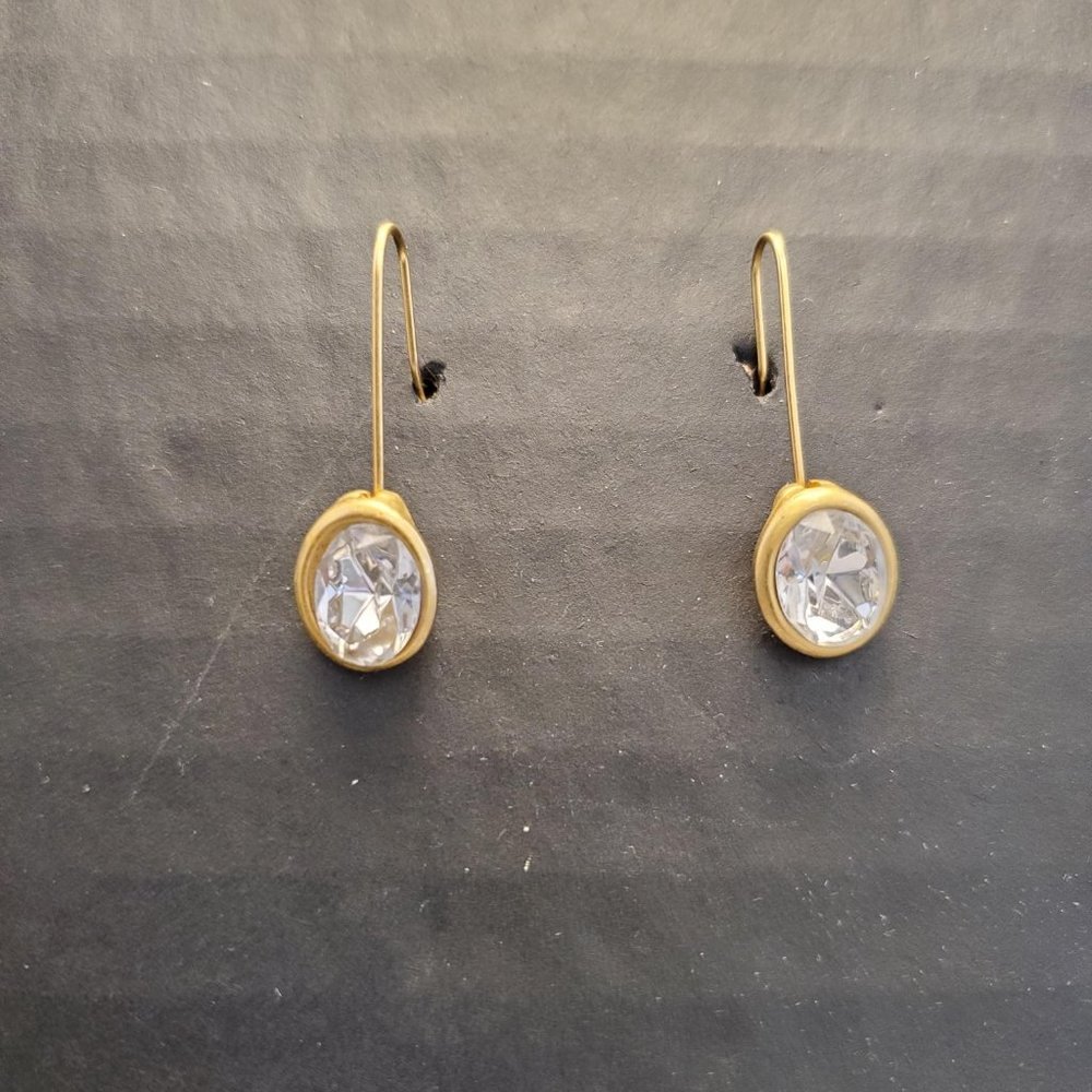 Vintage Cache Pave Gold-tone Drop Earrings